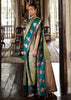 Emerald & Sage Green Dual Tone Bronze Zari Woven Banarasi Silk Saree