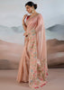 Peach Pink Woven Tissue Silk Saree