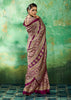 Purple Printed Satin Silk Saree