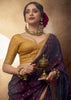 “Exclusive Offer” : Royal Maroon Woven Designer Embroidered Silk Saree With Contrast Blouse