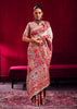 Bright white Woven Cotton Kashmiri Jamewar Saree