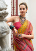 Dusky Yellow Woven Soft Silk Saree