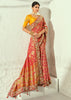 Red Embroidered Georgette Bandhej Saree