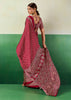 Deep Red Printed Satin Silk Saree