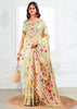 Off White Woven Linen Cotton Silk Saree