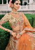 Beige & Orange  Heavy Embroidered Designer Lehenga