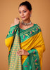 Bright Yellow Woven Banarasi Silk Saree