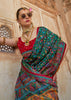 Hunter Green Printed Kashmiri Jamewar Saree