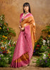 Russet Orange Woven Cotton Silk Saree