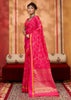 Raspberry Pink Woven Banarasi Silk Saree