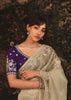 Champagne Beige Tissue Organza Designer Saree
