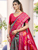 Neutral Grey Woven Patola Silk Saree
