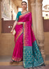Magenta Pink Woven Banarasi Silk Saree