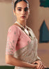 Sand Beige Embroidered Designer Silk Saree