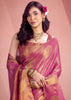 Magenta Pink Woven Tissue Silk Saree