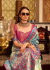 Peacock Blue Woven Tissue Silk Saree