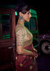 “Exclusive Offer” : Rich Maroon Woven Banarasi Silk Saree With Embroidered Blouse