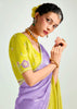 Lavender Yellow Ombre Banarasi Tissue Saree