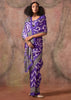 Ultra Purple Printed Crepe Satin Silk Saree