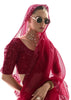 Beet Red Designer Organza Tissue Silk Saree