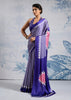 Purple Printed Satin Silk Saree