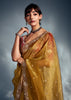 Golden Yellow Designer Silk Saree