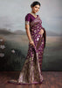 Plum Purple Woven Banarasi Silk Saree