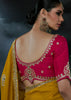 Honey Yellow Embroidered Designer Saree