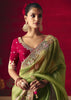Pastel Green Designer Embroidered Saree