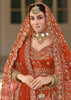Rust Orange Embroidered Silk Bridal Lehenga With Double Dupatta