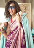 Wine Purple Woven Georgette Silk Saree