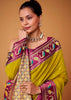 Lime Green Woven Banarasi Silk Saree