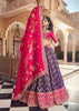Purple And Pink Embroidered Designer Lehenga Set