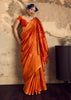 Burnt Orange Woven silk saree