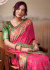 Princess Pink Woven Patola Silk Saree