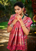 Magenta Pink Dual Tone Woven Banarasi Silk Saree