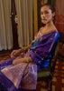 Victoria Blue Rangkat Satin Silk Saree