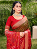 Olive Green Woven Patola Silk Saree
