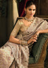 Lilac Grey Embroidered Designer Tissue Saree