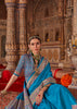 Heritage Blue Printed Kashmiri Jamewar Saree