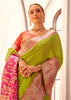 Lime Green Woven Banarasi Silk Saree