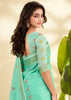 Summer Green Woven Linen Silk Saree