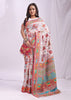 Snow White Woven Linen Cotton Saree