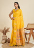 Bright Yellow Woven Bronze Zari Paithani Silk Sareee