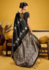 Pirate Black Banarasi Satin Silk Saree