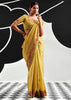 Lime Yellow Woven Tissue Silk Saree