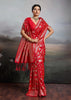 Vermilion Red Woven Banarasi Silk Saree