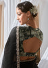 Jet Black Designer Silk Saree