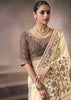 “Exclusive Offer” : Creamy White Woven Cotton Silk Saree