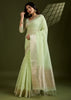Gleam Green Woven Soft Silk Saree